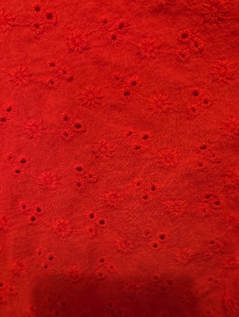 Stem & Vine Red Eyelet Tie-Front Shirt - Picture 4 of 5